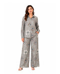 Serenaire Celeste Botanical Bloom Co-ord Set in Grey — look 1