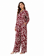 Serenaire Celeste Mystic Curve Co-ord Set in Maroon — look 4