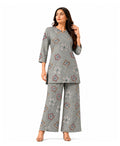 Serenaire Elara Blossom Cluster Tunic Co-ord Set in Grey — look 1