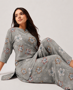 Serenaire Elara Blossom Cluster Tunic Co-ord Set in Grey — look 2