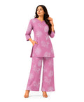 Serenaire Elara Coral Bloom Tunic Co-ord Set in Pink — look 1