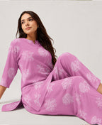 Serenaire Elara Coral Bloom Tunic Co-ord Set in Pink — look 2