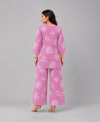 Serenaire Elara Coral Bloom Tunic Co-ord Set in Pink — look 3