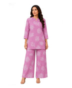 Serenaire Elara Coral Bloom Tunic Co-ord Set in Pink — look 4