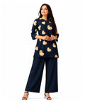Serenaire Elara Heart Motif Tunic Co-ord Set in Navy Blue — look 1