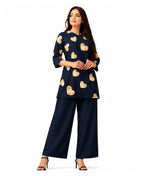 Serenaire Elara Heart Motif Tunic Co-ord Set in Navy Blue — look 1