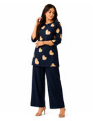 Serenaire Elara Heart Motif Tunic Co-ord Set in Navy Blue — look 2