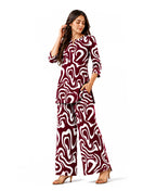Serenaire Elara Ribbon Swirl Tunic Co-ord Set in Maroon — look 1
