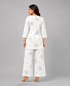 Serenaire Elara Starburst Tunic Co-ord Set in White — look 3