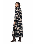 Serenaire Veloria Cutout Workwear Dress in Black — side view