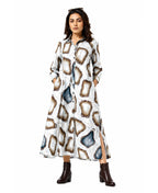 Serenaire Veloria Pebble Workwear Dress in White — front view