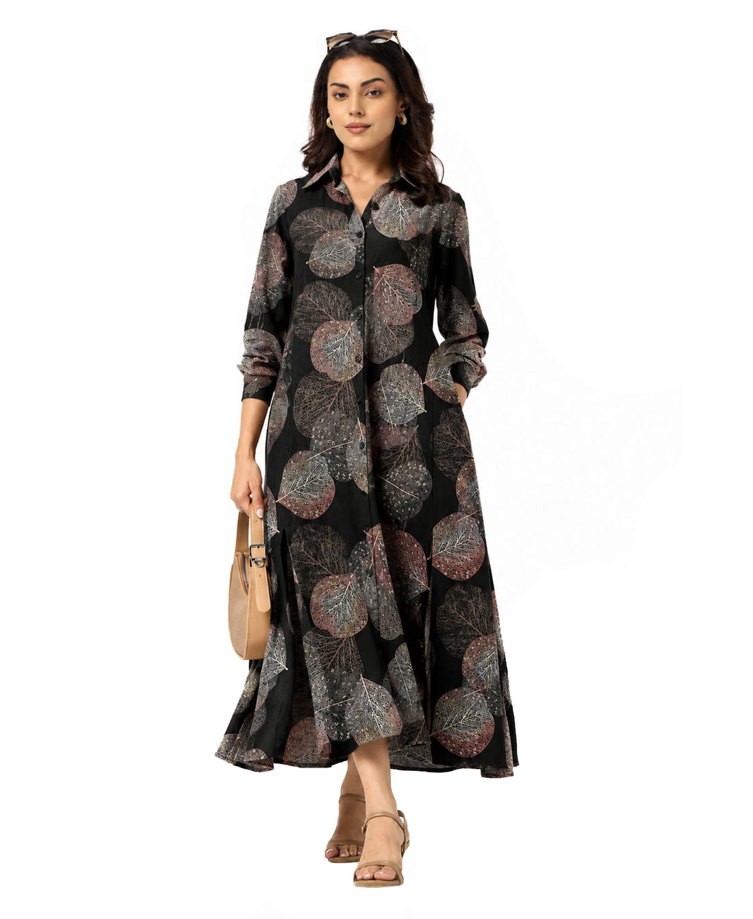 Serenaire Veloria Skeleton Leaf Workwear Dress